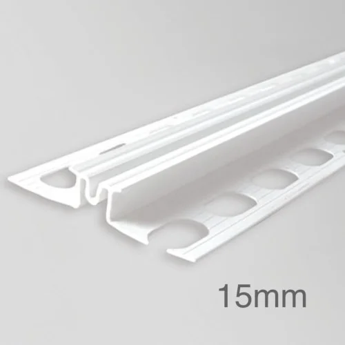 15mm Profigips PVC Expansion Joint Profile for Render - Render Movement Joint Bead - 3m length - pack of 34 15mm Profigips PVC Expansion Joint Profile for Render - Render Movement Joint Bead - 3m length - pack of 34