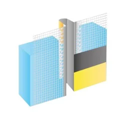 Profigips Straight PVC Expansion Joint Profile - Flat Movement Joint Bead - 2m length - pack of 25