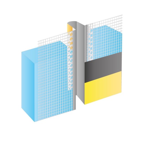 Profigips Straight PVC Expansion Joint Profile - Flat Movement Joint Bead - 2m length - pack of 25