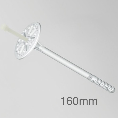 160mm Profigips Plastic Panel Fixings with Plug - Hammer-in Fixings - pack of 200