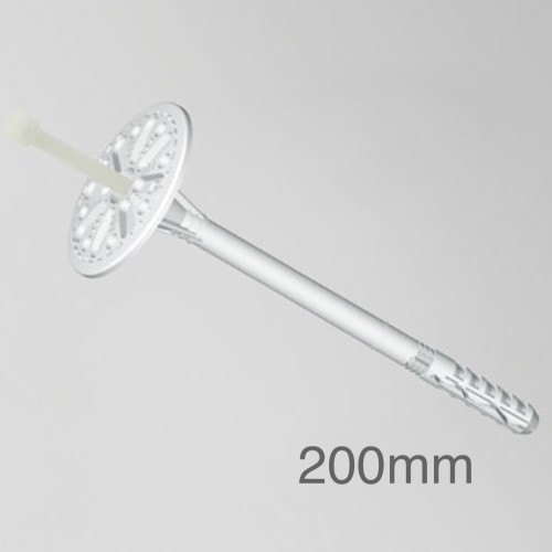 200mm Profigips Plastic Panel Fixings with Plug - Hammer-in Fixings - pack of 200