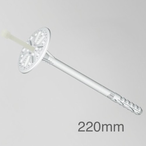 220mm Profigips Plastic Panel Fixings with Plug - Hammer-in Fixings - pack of 100