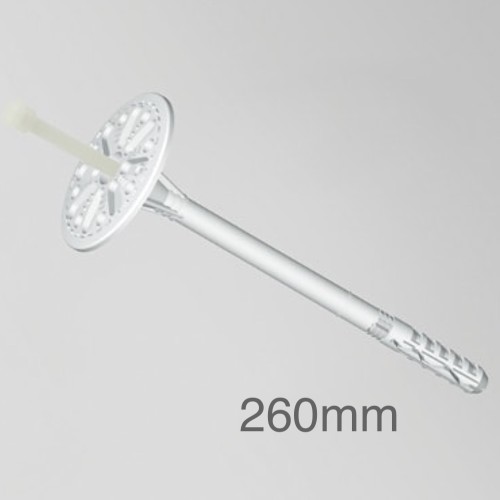 260mm Profigips Plastic Panel Fixings with Plug - Hammer-in Fixings - pack of 100