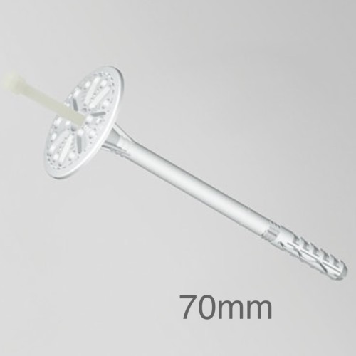 70mm Profigips Plastic Panel Fixings with Plug - Hammer-in Fixings - pack of 200