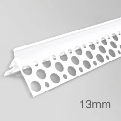 13mm PVC Corner Profile for Wet Render - Angle Bead - 2.5m length - pack of 34
