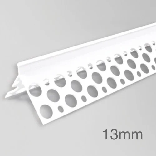 13mm PVC Corner Profile for Wet Render - Angle Bead - 2.5m length - pack of 34 13mm PVC Corner Profile for Wet Render - Angle Bead - 2.5m length - pack of 34