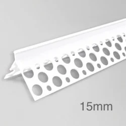 15mm PVC Corner Profile for Wet Render - Angle Bead - 3m length - pack of 34