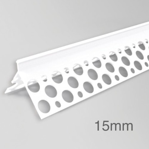 15mm PVC Corner Profile for Wet Render - Angle Bead - 3m length - pack of 34