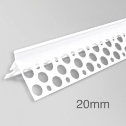 20mm PVC Corner Profile for Wet Render - Angle Bead - 2.5m length - pack of 34