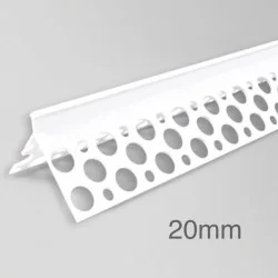 20mm PVC Corner Profile for Wet Render - Angle Bead - 3m length - pack of 34