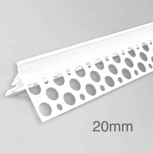 20mm PVC Corner Profile for Wet Render - Angle Bead - 2.5m length - pack of 34
