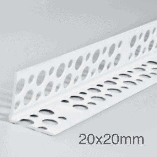 20x20mm Profigips PVC Corner Bead (Rigid Perforated Wings) - 2m length - pack of 50