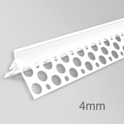 4mm PVC Corner Profile for Wet Render - Angle Bead - 2.5m length - pack of 50