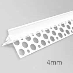 4mm PVC Corner Profile for Wet Render - Angle Bead - 2.5m length - pack of 50
