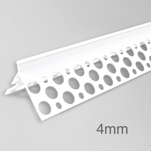 4mm PVC Corner Profile for Wet Render - Angle Bead - 3m length - pack of 50
