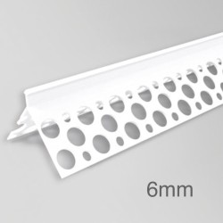 6mm PVC Corner Profile for Wet Render - Angle Bead - 2.5m length - pack of 50
