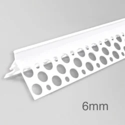 6mm PVC Corner Profile for Wet Render - Angle Bead - 3m length - pack of 50