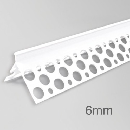 6mm PVC Corner Profile for Wet Render - Angle Bead - 2.5m length - pack of 50