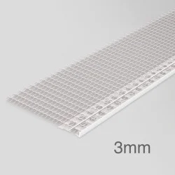 3mm Profigips PVC Render Stop Bead with Mesh - Discontinuation Bead - 2m length - pack of 50