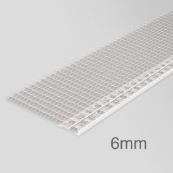 6mm Profigips PVC Render Stop Bead with Mesh - Discontinuation Bead - 2.5m length - pack of 50