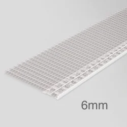 6mm Profigips PVC Render Stop Bead with Mesh - Discontinuation Bead - 2.5m length - pack of 50