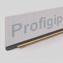 6mm Profigips Graphite PVC APU Bead with Mesh - Window Profile with Gasket - 3m length - pack of 25
