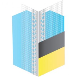 10x10mm Profigips PVC Corner Bead with Mesh Wings - 2.5m length - pack of 50