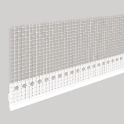 Profigips PVC Plinth Overlay Bead with Mesh - Plinth Drip Bead - 2m length - pack of 25