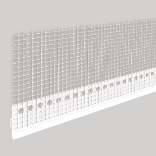 Profigips PVC Plinth Overlay Bead with Mesh - Plinth Drip Bead - 2.5m length - pack of 25