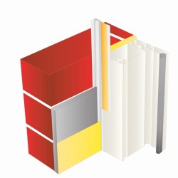 6mm Profigips Black PVC APU Bead - Window Profile with Gasket - 2.5m length - pack of 50