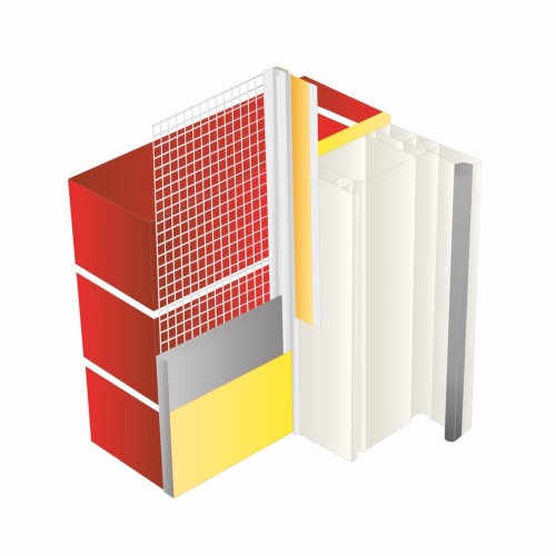 6mm Profigips Brown PVC APU Bead with Mesh - Window Profile with Gasket - 2.5m length - pack of 25