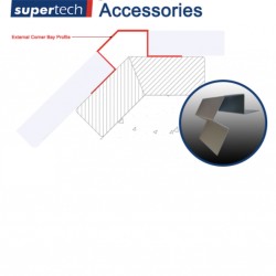 Supertech Aluminium External Corner Bay Profile  - 3m length Supertech Aluminium External Corner Bay Profile  - 3m length