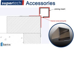 Supertech Aluminium External Corner Jointing Insert Profile  - 300mm length Supertech Aluminium External Corner Jointing Insert Profile  - 300mm length