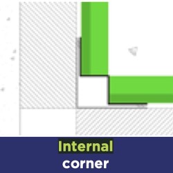 Supertech Aluminium Internal Corner Profile  - 3m length Supertech Aluminium Internal Corner Profile  - 3m length