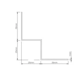 Supertech Aluminium Internal Corner Profile  - 3m length