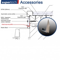 Supertech Aluminium Small End Cap Connection Profile  - 3m length Supertech Aluminium Small End Cap Connection Profile  - 3m length