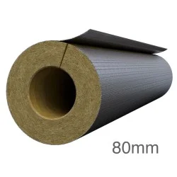 80mm Bore 40mm Thick Rockwool RockLap Pipe Insulation