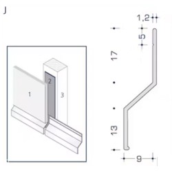 Aluminium Rockpanel Profile J - Skirting Profile - 3055mm Length Aluminium Rockpanel Profile J - Skirting Profile - 3055mm Length
