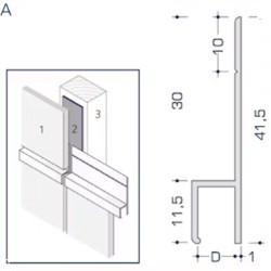 Aluminium Rockpanel Profile A - Chair Profile - 3055mm Length Aluminium Rockpanel Profile A - Chair Profile - 3055mm Length