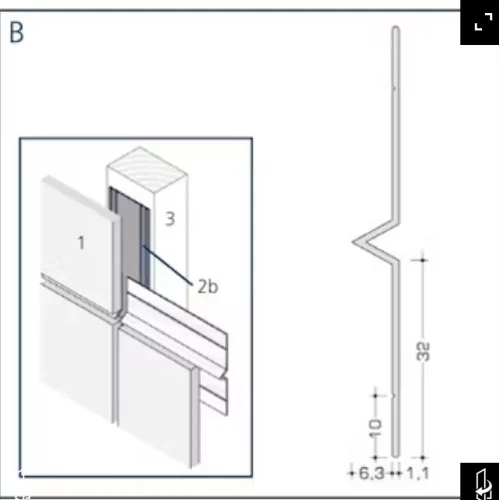 Aluminium Rockpanel Profile B - V-nose Profile - 3055mm Length Aluminium Rockpanel Profile B - V-nose Profile - 3055mm Length