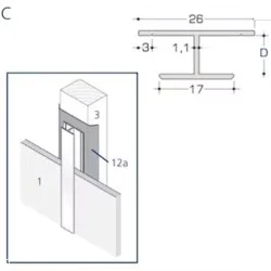 Aluminium Rockpanel Profile C - Joint Cover Profile - 3055mm Length