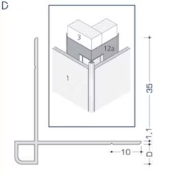 Aluminium Rockpanel Profile D - Outer Corner Profile - 3055mm Length Aluminium Rockpanel Profile D - Outer Corner Profile - 3055mm Length