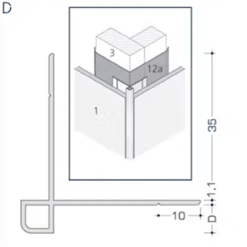 Aluminium Rockpanel Profile D - Outer Corner Profile - 3055mm Length Aluminium Rockpanel Profile D - Outer Corner Profile - 3055mm Length