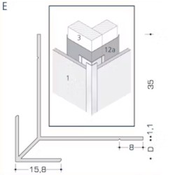 Aluminium Rockpanel Profile E - Outer Corner Profile - 3055mm Length Aluminium Rockpanel Profile E - Outer Corner Profile - 3055mm Length