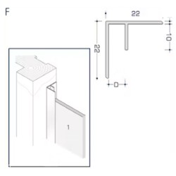 Aluminium Rockpanel Profile F - Corner Jointing Profile - 3055mm Length Aluminium Rockpanel Profile F - Corner Jointing Profile - 3055mm Length