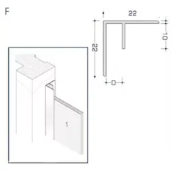 Aluminium Rockpanel Profile F - Corner Jointing Profile - 3055mm Length