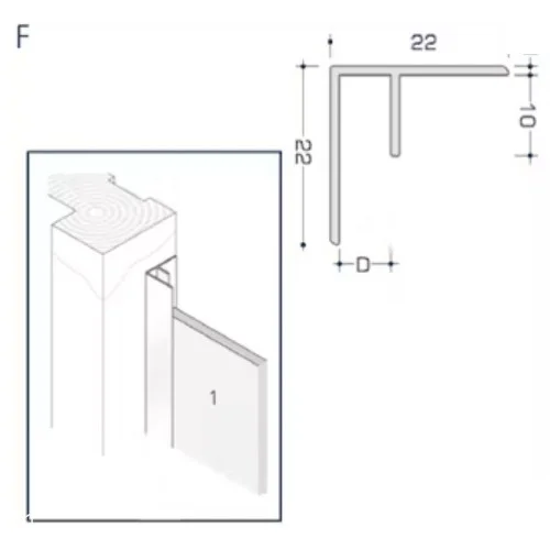 Aluminium Rockpanel Profile F - Corner Jointing Profile - 3055mm Length Aluminium Rockpanel Profile F - Corner Jointing Profile - 3055mm Length