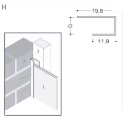 Aluminium Rockpanel Profile H - Connecting Profile - 3055mm Length Aluminium Rockpanel Profile H - Connecting Profile - 3055mm Length