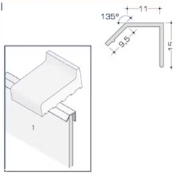 Aluminium Rockpanel Profile I - Water-repellent Profile - 3055mm Length Aluminium Rockpanel Profile I - Water-repellent Profile - 3055mm Length