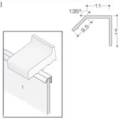 Aluminium Rockpanel Profile I - Water-repellent Profile - 3055mm Length